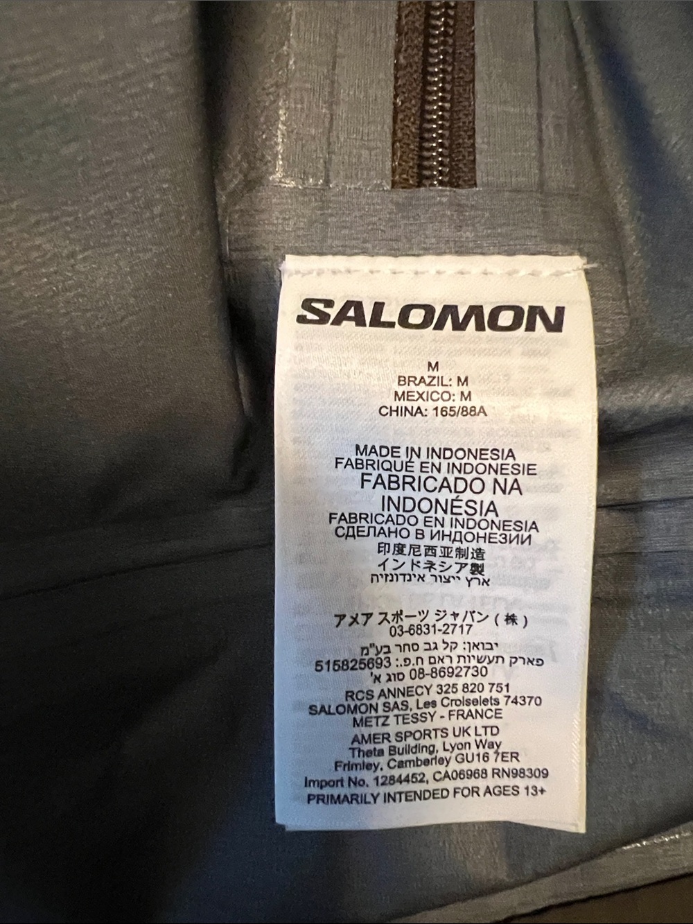 Salomon Women’s Hooded Ski Jacket in Light Gray & Olive - Picture 11 of 12